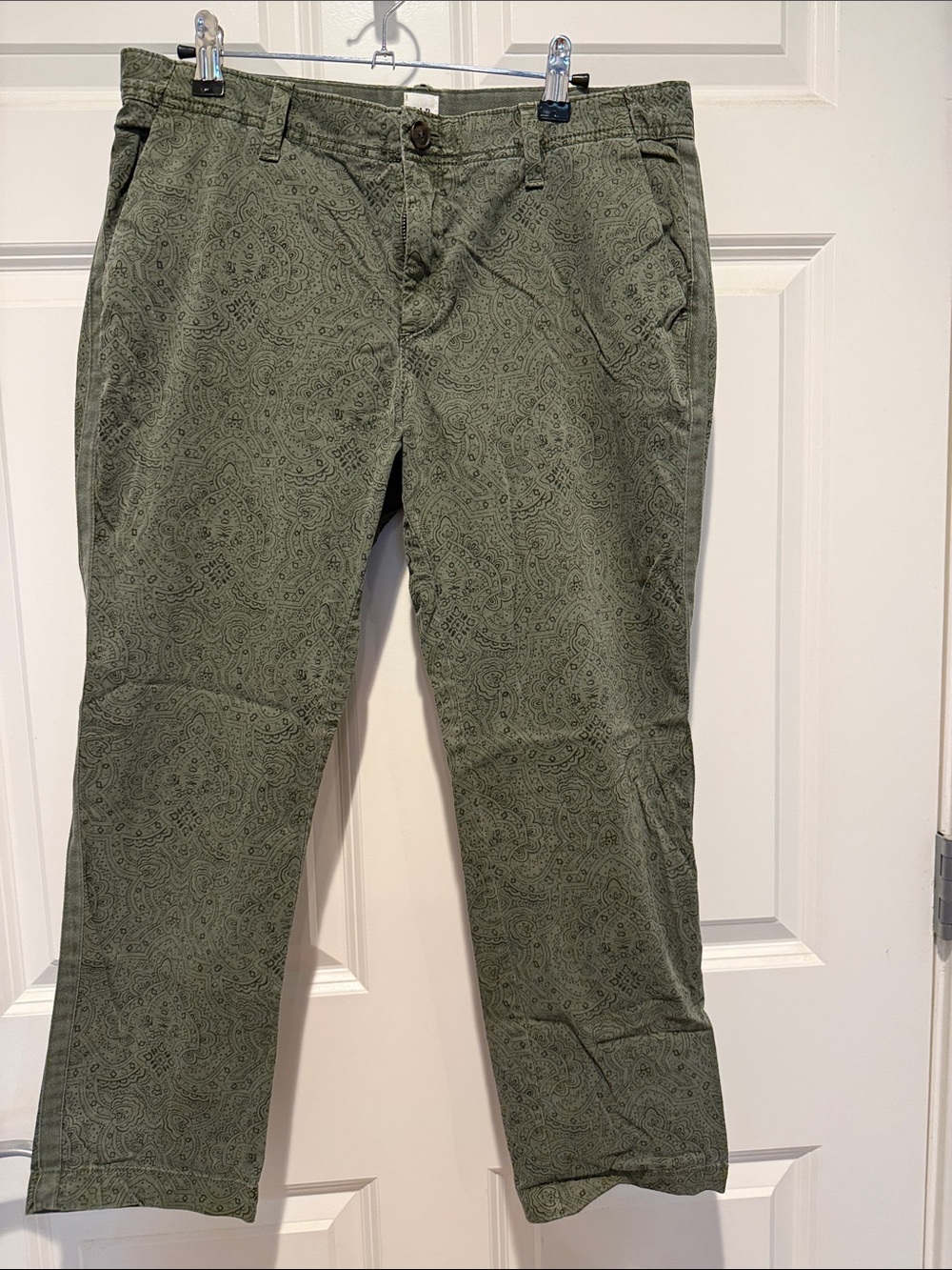GAP Olive Green Paisley Chinos